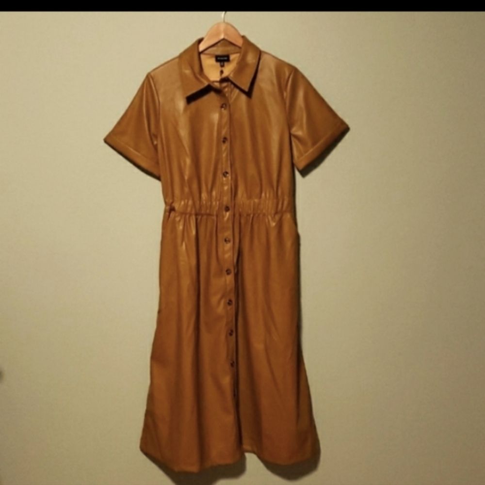 NWOT 'WHO WHAT WEAR' Faux Leather Dress